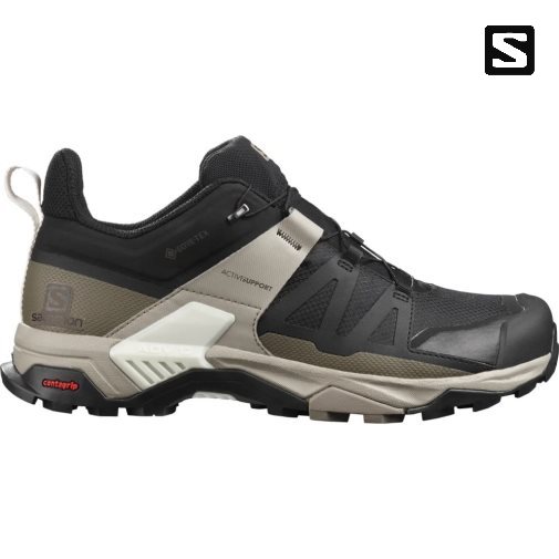 Black / Olive Salomon X Ultra 4 GTX Men's Hiking Shoes | IE ZA9743